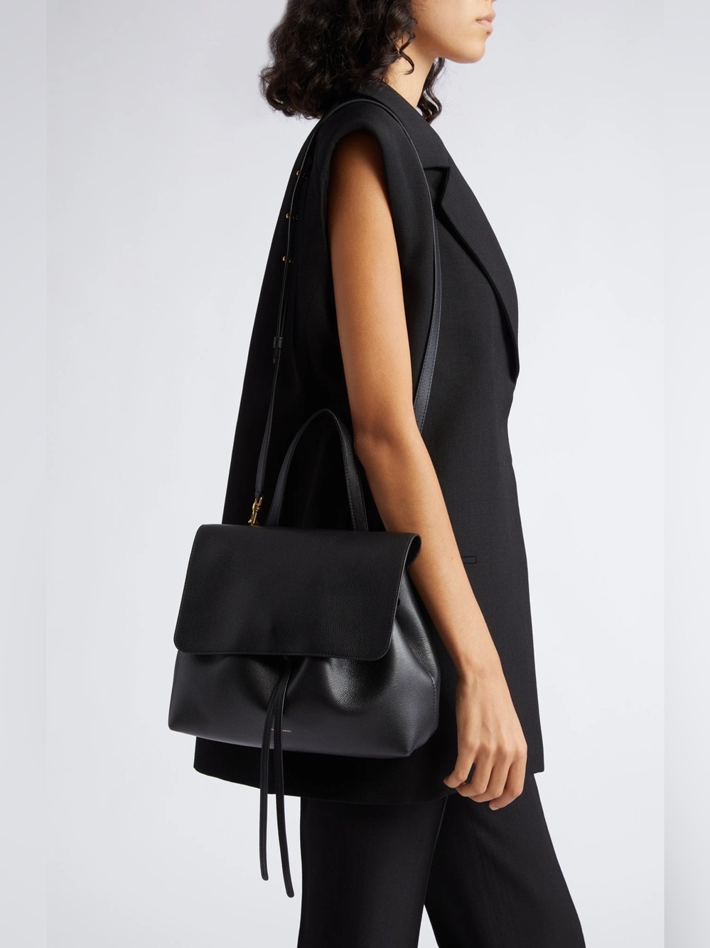 Mansur Gavriel Black Leather Soft Lady Bag